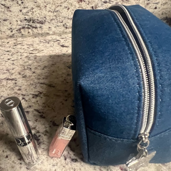 Demin Dior Makeup Bag with Mini Mascara and Lip Maximizer - Picture 6 of 7